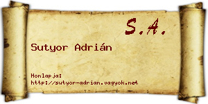 Sutyor Adrián névjegykártya